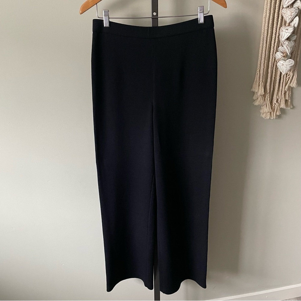 Vintage St John Collection Wool Blend Knit Sweater Pant Wide Leg Size 8 Medium